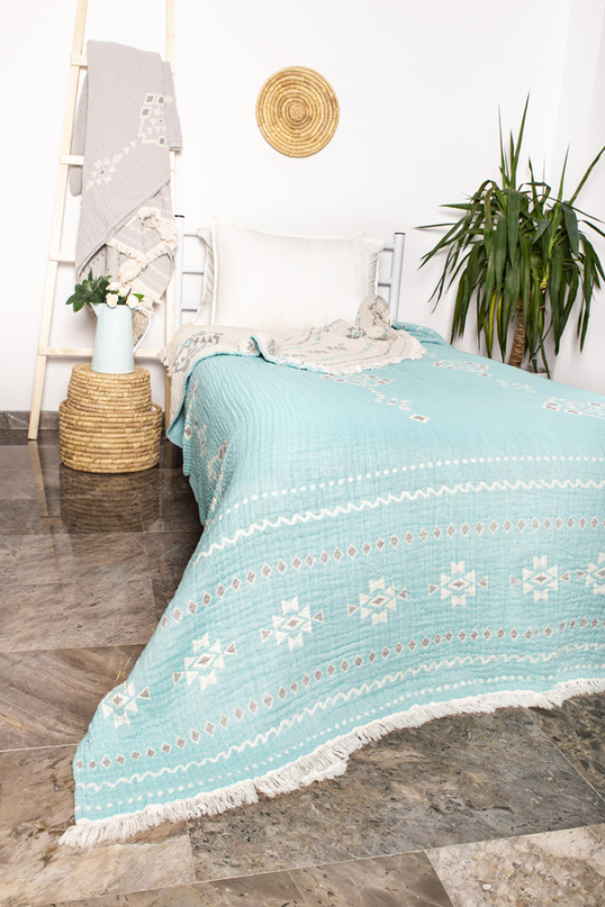 Yatak Örtüsü, Pike, 100 Pamuk, Tek Kişilik, Kilim