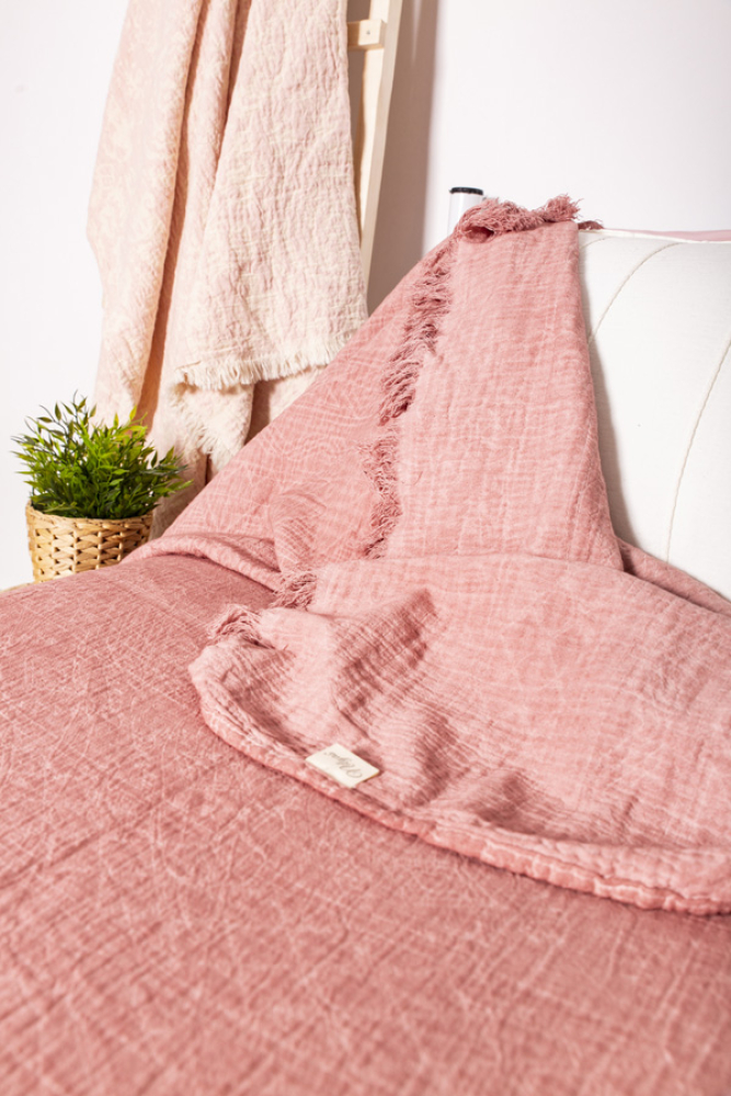 Yatak Örtüsü. Pike. 100 Pamuk. Tek kişilik. Siesta. Gül Kurusu 231