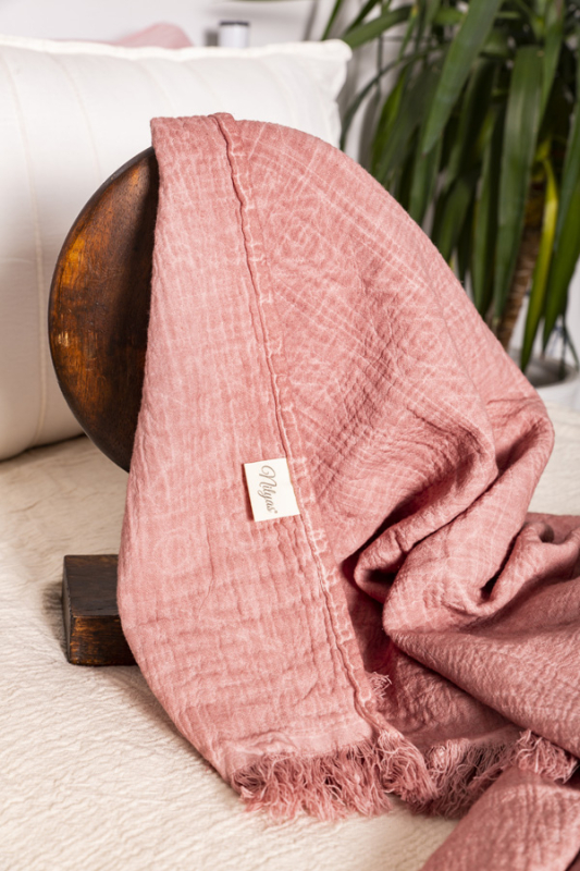 Yatak Örtüsü. Pike. 100 Pamuk. Tek kişilik. Siesta. Gül Kurusu 231